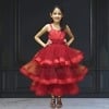 Red party wear dress for baby girl stylish birthday celebration outfit