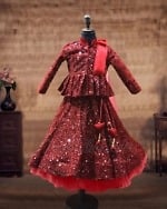 Velvet lehenga choli for baby girl stylish wedding festive wear outfit