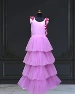 Tiered gown dress for baby girl stylish birthday party wear outfit