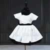 White party wear frock for baby girl elegant birthday celebration outfit