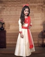 Beige long gown for girls elegant wedding party wear stylish dress
