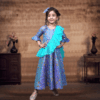 Blue ethnic gown for baby girl, elegant and comfortable outfit for wedding and festive wear