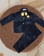 Velvet suit blazer for boys stylish wedding party wear formal outfit