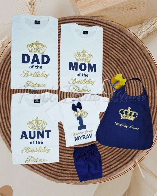 Family custom name outfits for matching stylish celebration wear gift set