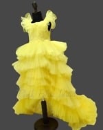 Girls long train dress, elegant wedding or party outfit