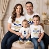 Indian family matching t-shirts with custom name personalisation, a coordinated set for vacations and reunions