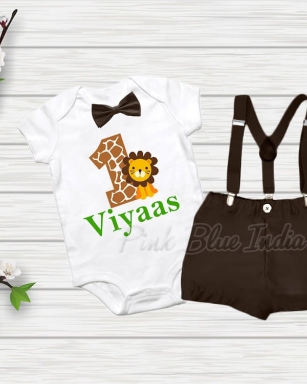 Jungle theme outfit for baby, cute birthday celebration wear