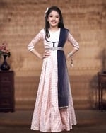 Pink silk long gown for girls stylish birthday party wear elegant dress