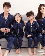Blue family night wear, stylish and cute for gifting or festive family occasions