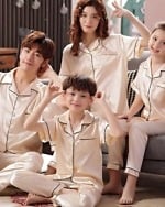 Family matching nightwear set comfortable soft fabric stylish sleepwear home wear