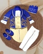 Royal blue birthday outfit for baby boy, stylish party wear for birthday celebration