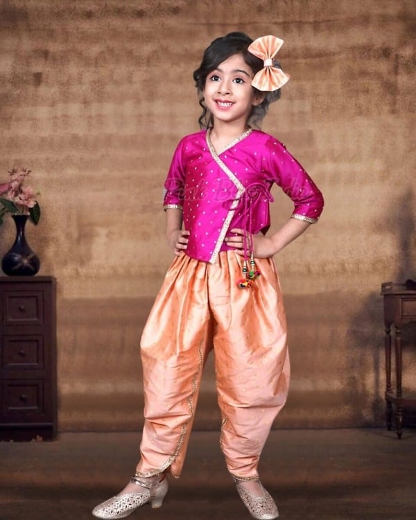 Baby girl angarkha style dress traditional festive wear comfortable ethnic outfit