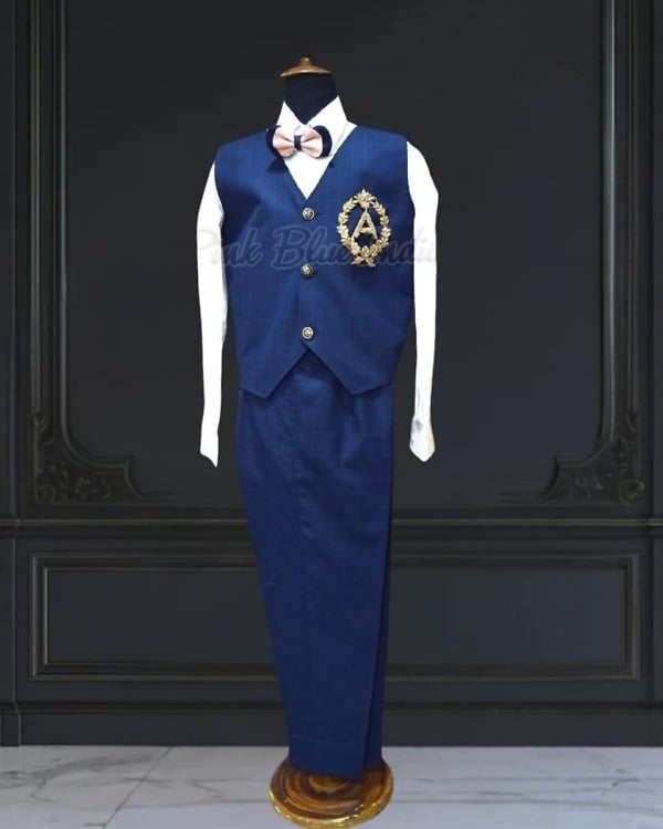 Blue party wear suit for baby boy, stylish outfit for birthday and events