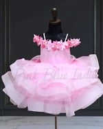 Pink off shoulder dress for girls full design stylish gown