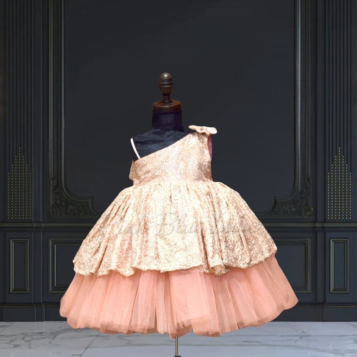 peach-sequin-net-dress