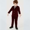 Maroon velvet boys suit, stylish festive or wedding wear