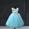 Elsa blue dress for baby girl, princess themed outfit for birthday party