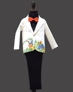 Jungle safari birthday outfit for baby boy, stylish animal theme dress for party