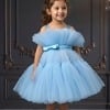 Sky blue baby girl dress frock, toddler birthday party wear, cute kids outfit