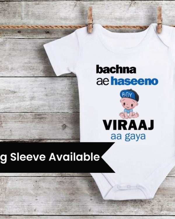 Baby cotton onesie, playful design, cute & gift-ready