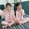 Pink satin night suit for kids, cute party or festive wear