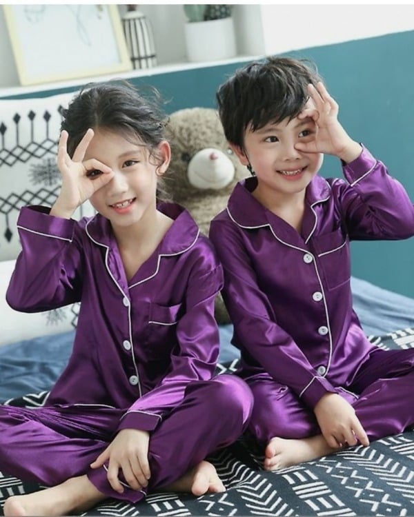 Twins satin baby night suit, soft and comfortable for special occasions
