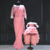 Mother daughter traditional wedding outfit matching set by Pink Blue India