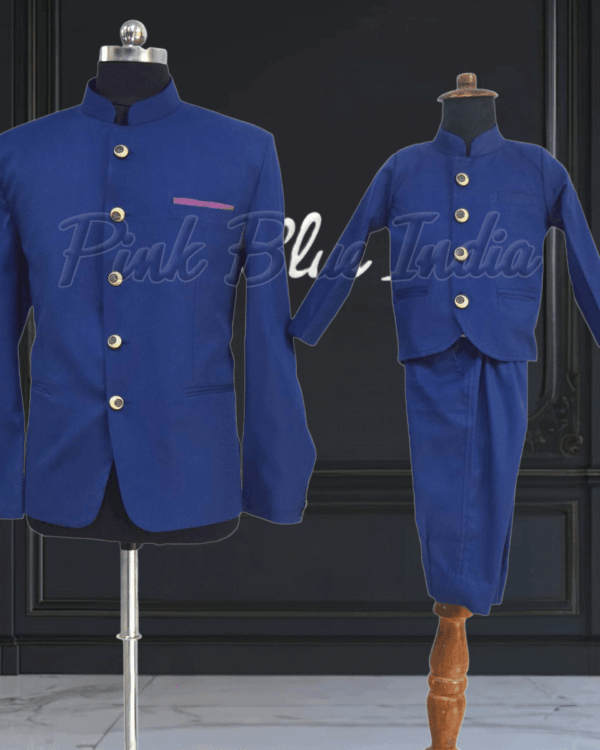 Father son Jodhpuri ethnic suits for wedding matching set by Pink Blue India