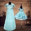 Mother daughter tiered gown combo matching festive party wear stylish outfit