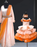 Girls candy theme party gown for birthday celebration by Pink Blue India