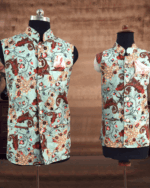 Matching silk jackets for dad and son wedding wear