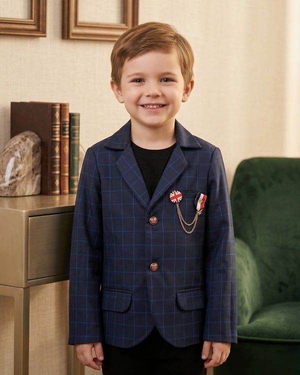 Boys Coats - Buy Blue Check Blazer for Boys Online