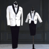 Father and son twinning tuxedo suits for party wear