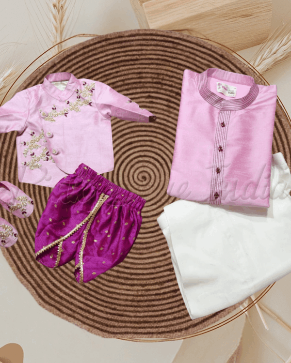 Ethnic dhoti kurta outfit for father and son twinning