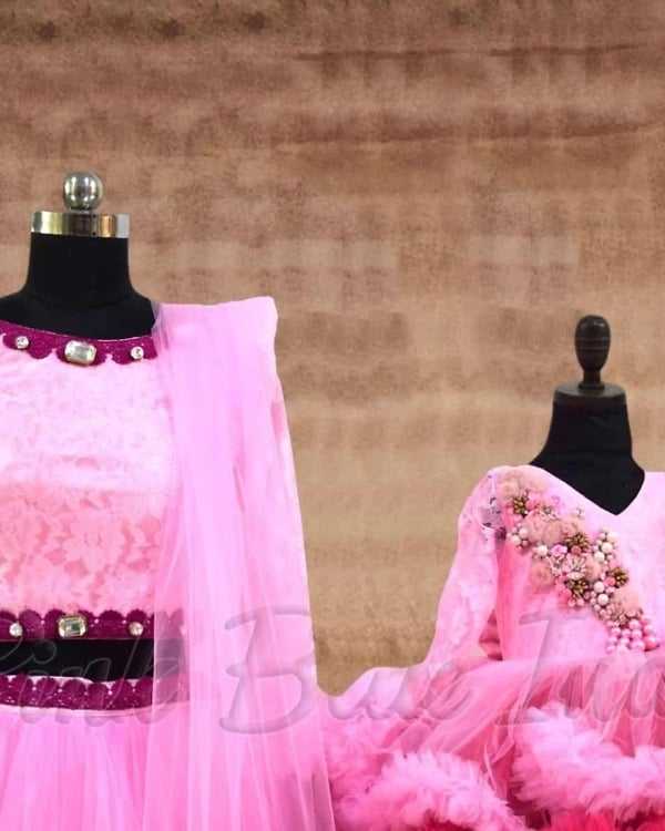 Matching dress for mom and daughter family wedding party wear graceful look