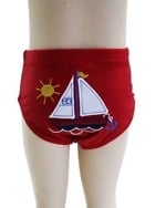 Red swimming trunks for kids cute beachwear gift idea