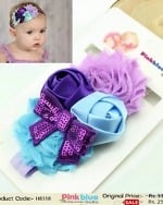 Cute Baby Flower Headbands in Blue and Purple in India