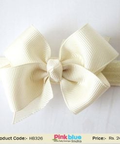 Cute Baby Headband in Off-White With a Bow in India