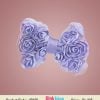 Lavender Hair Bow for Infants with Net Flowers