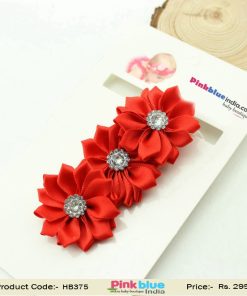 Beautiful Stretchable Red Baby Girl Flower Headband