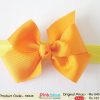 Bright Yellow Baby Girl Headband with an Orange Bow