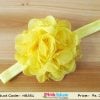 Bright Yellow Infant Hair Band with a Gorgeous Net Rose