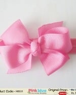 Cute Baby Headband in Carnation Pink With a Bow