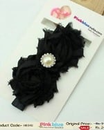 Cute Baby Headband in Black With Flowers in India
