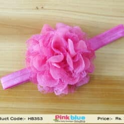 Fabulous Magenta Infant Flower Headband for Indian Girls