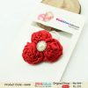 Gorgeous Red Infant Hair Band with Three Flowers and Pearl