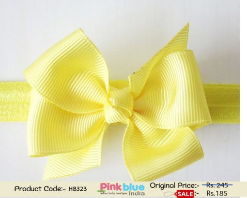Gorgeous Yellow Infant Headband with a Smart Bow Knot