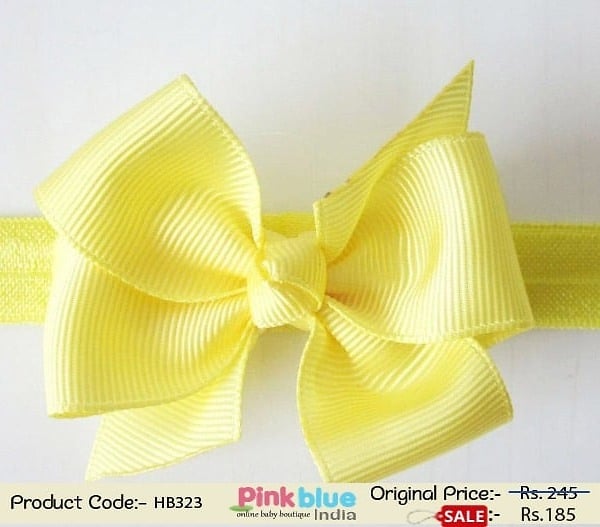 Gorgeous Yellow Infant Headband with a Smart Bow Knot
