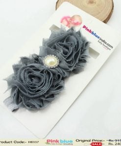 Elegant Grey Color Flower Headband for Toddlers in India
