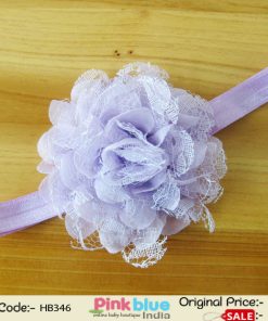 Pretty Lavender Color Flower Hair Band for Toddlers in India